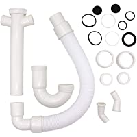 Variosan 11497 - Sifón de tubo flexible (1 1-2&quot-- 2 conectores de 1&quot-- para fregadero de cocina- lavavajillas y lavadora)